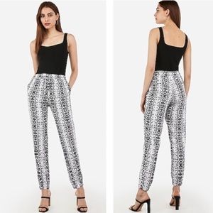 Express High Waisted Snakeskin Print Jogger Pant L